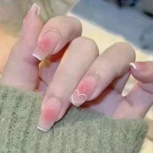 The Super cute acrylic nails from Nail York, the Pink cute and heart-shape Press on Fake nails with great Nail Art designs